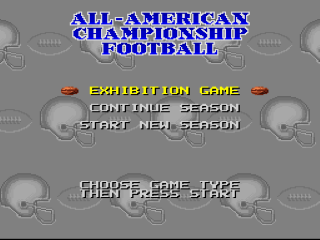 All-American Championship Football title screen for Super Nintendo